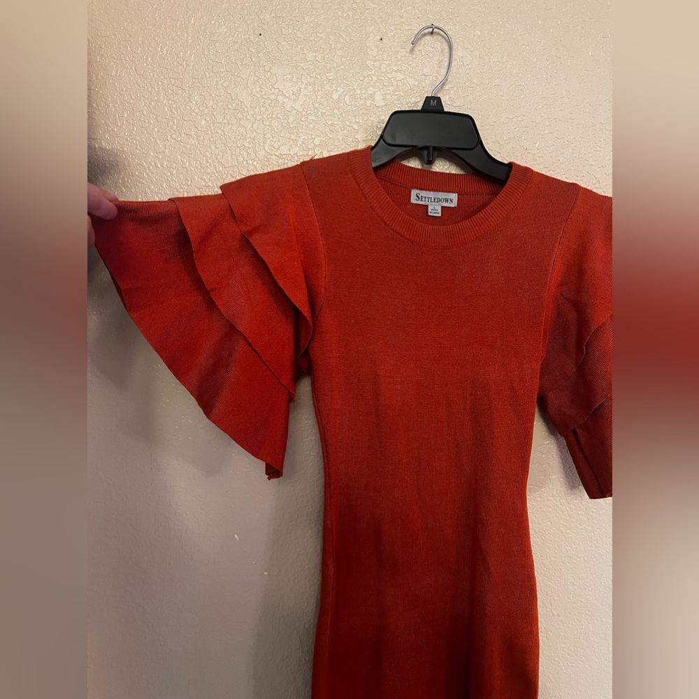 Sweater dress color orange